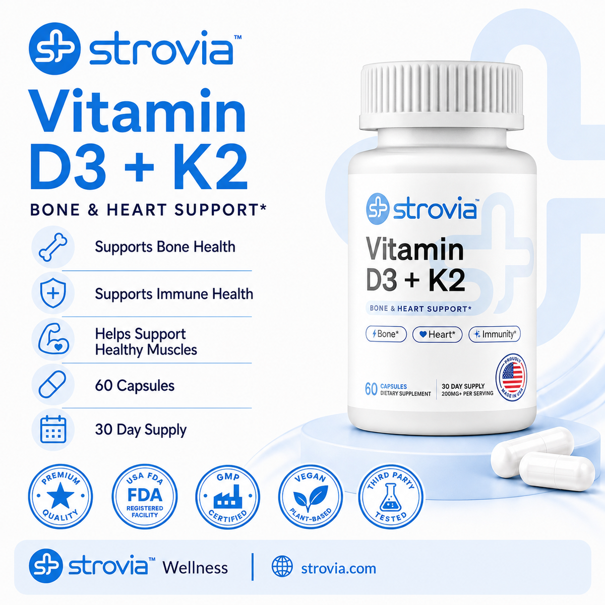 Vitamin D3 + K2